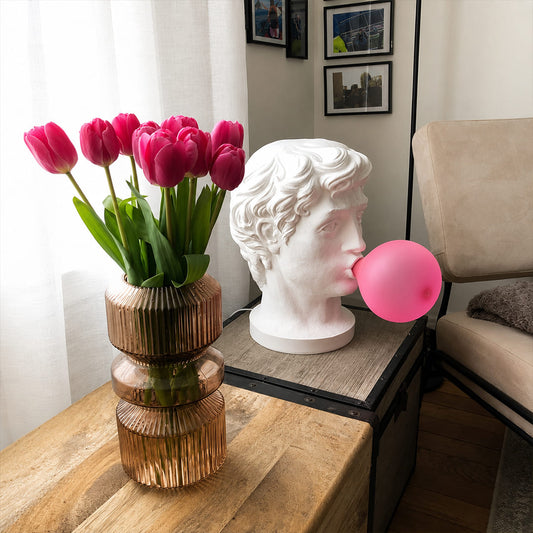 Bolla table lamp Man modern living room side table sofa accent white resin pink bubble pop art sculptural whimsical statement conversation starter contemporary sophisticated lifestyle interior American home