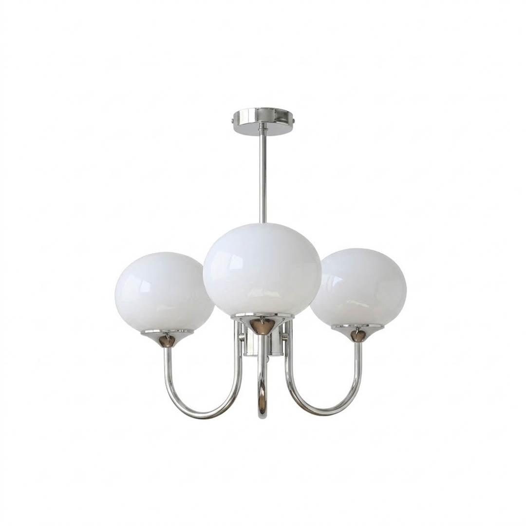 Bonbon chandelier 3-light glass globe cluster white background