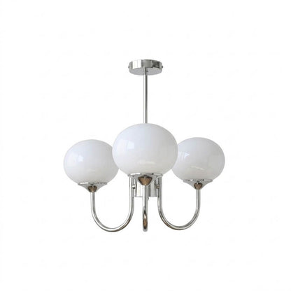 Bonbon chandelier 3-light glass globe cluster white background