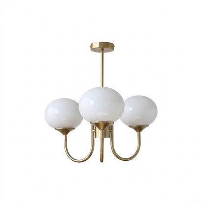 Bonbon chandelier 3-light glass globe cluster white background