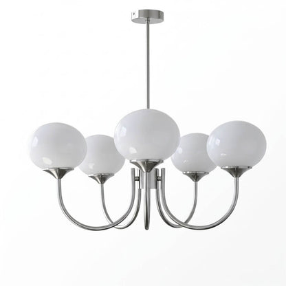 Bonbon chandelier 5-light glass globe cluster white background