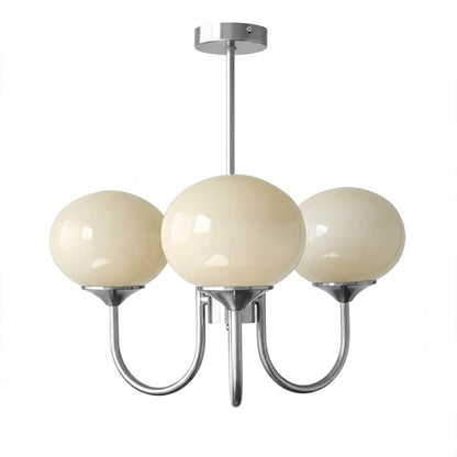 Bonbon chandelier 3-light glass globe cluster white background
