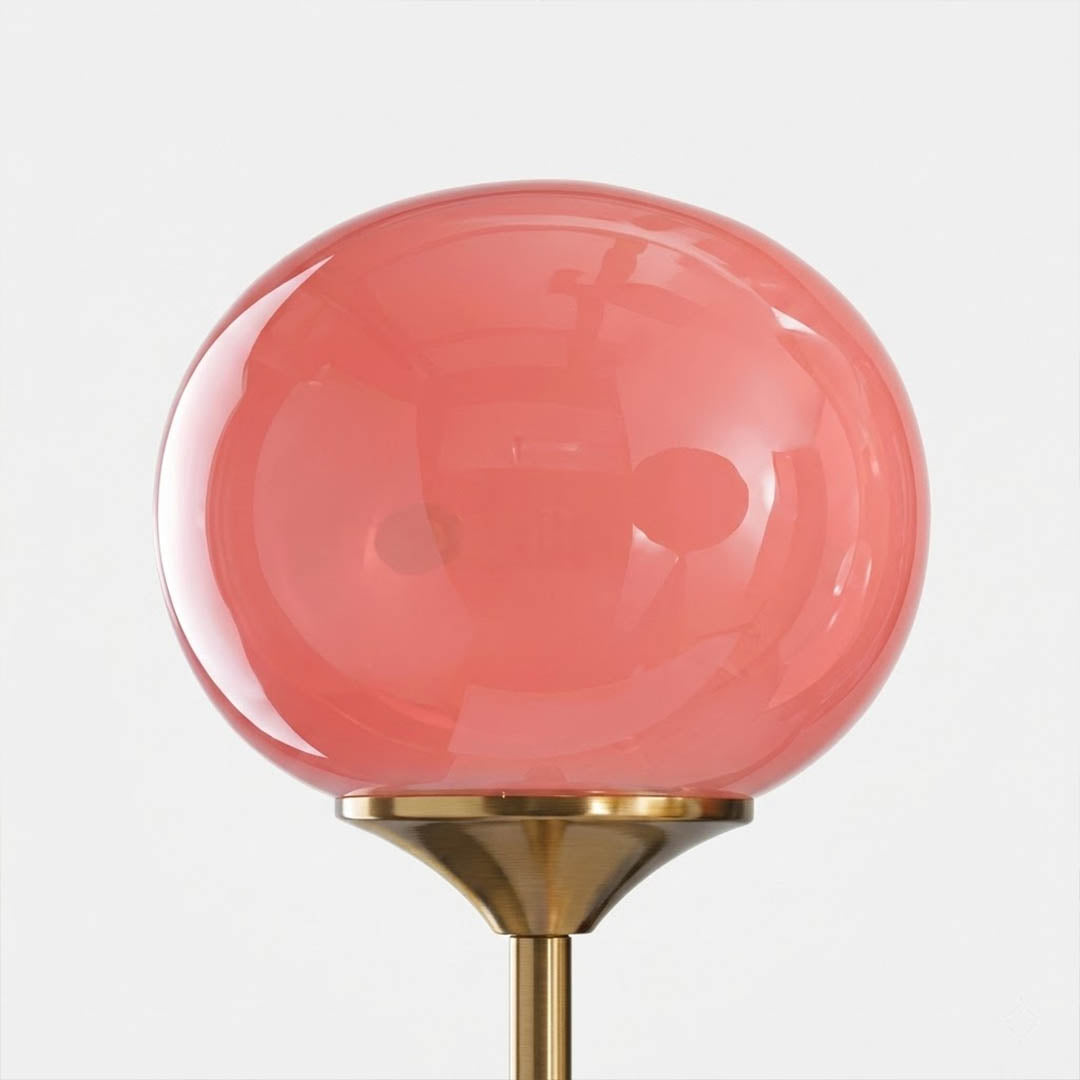 Bonbon chandelier staggered glass globe cluster detail close up