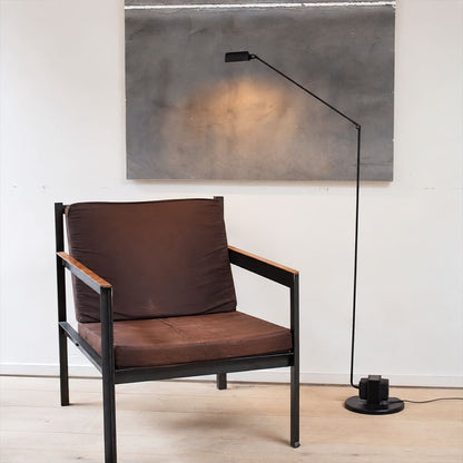 Braccio floor lamp black modern living room reading armchair beside side accent Italian swing arm 35.8 inch retro industrial reading warm ambient sophisticated lifestyle interior American home