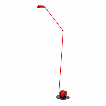 Braccio floor lamp vibrant red modern living room bold statement accent Italian swing arm 35.8 inch retro industrial reading warm ambient dramatic sophisticated lifestyle interior American home