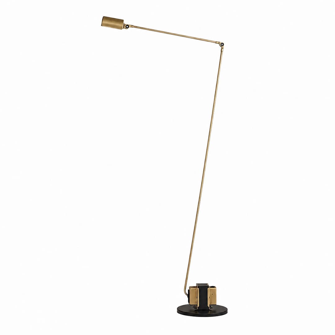 Braccio floor lamp gold modern primary bedroom bedside corner accent Italian swing arm 35.8 inch retro industrial reading warm ambient elegant sophisticated lifestyle interior American home