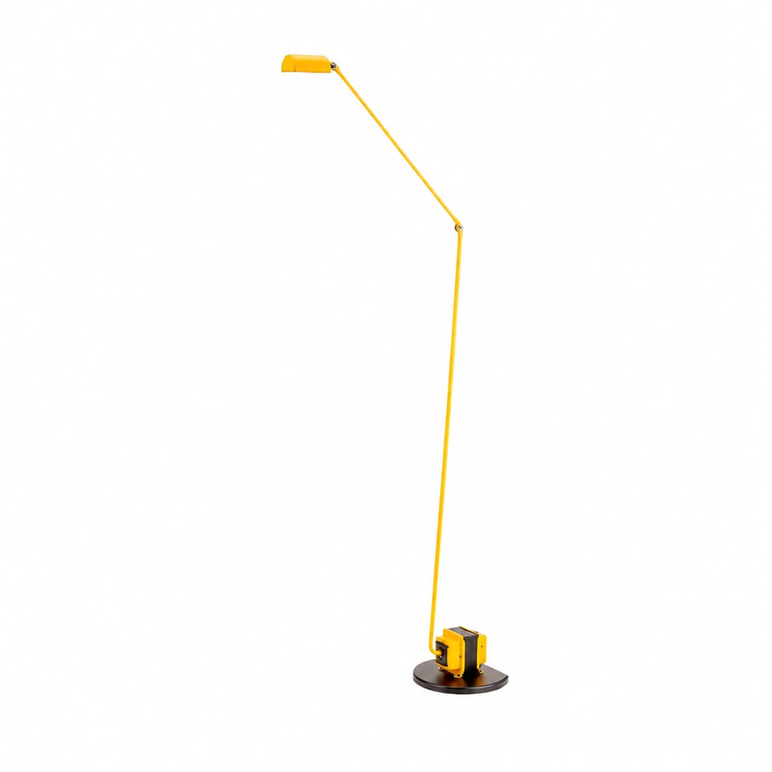 Braccio floor lamp mustard yellow modern reading nook corner accent Italian swing arm 35.8 inch retro industrial reading warm ambient cheerful playful lifestyle interior American home