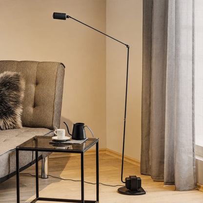 Braccio floor lamp black modern living room reading armchair beside side accent Italian swing arm 35.8 inch retro industrial reading warm ambient sophisticated lifestyle interior American home