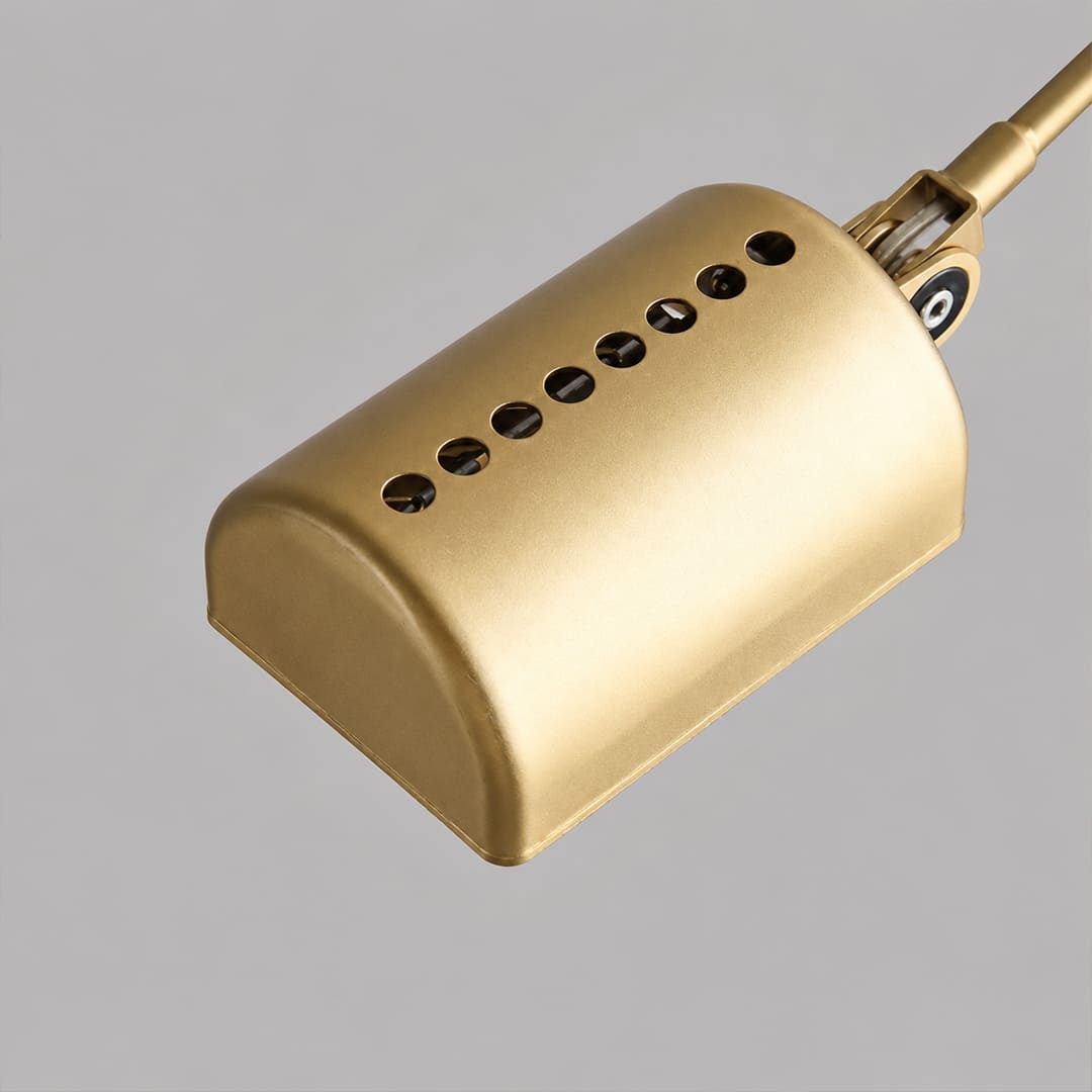 Braccio floor lamp painted iron body finish matte texture Italian retro industrial craftsmanship detail close up material quality