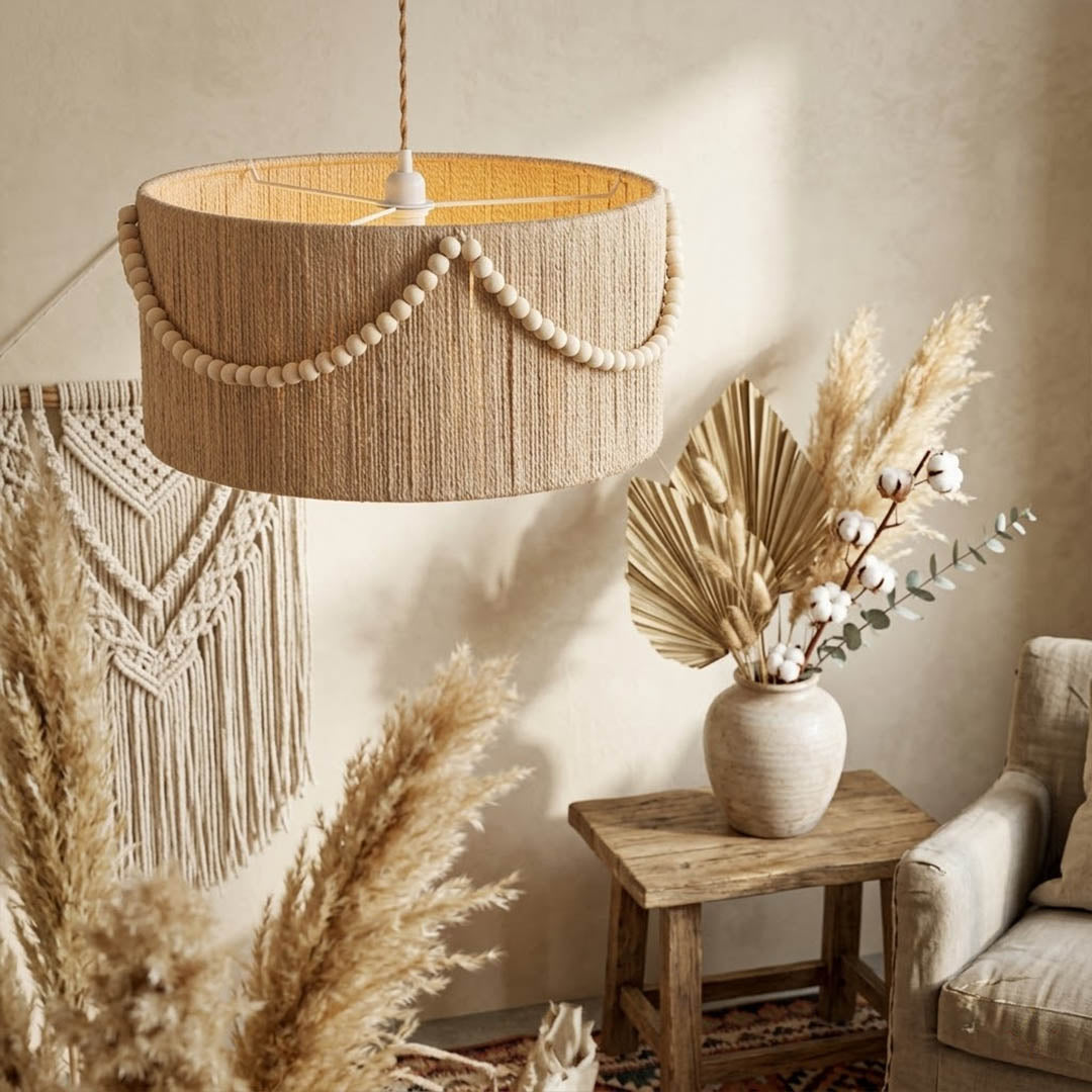 Cairo metal lantern pendant light above dining table vintage boho interior warm glow