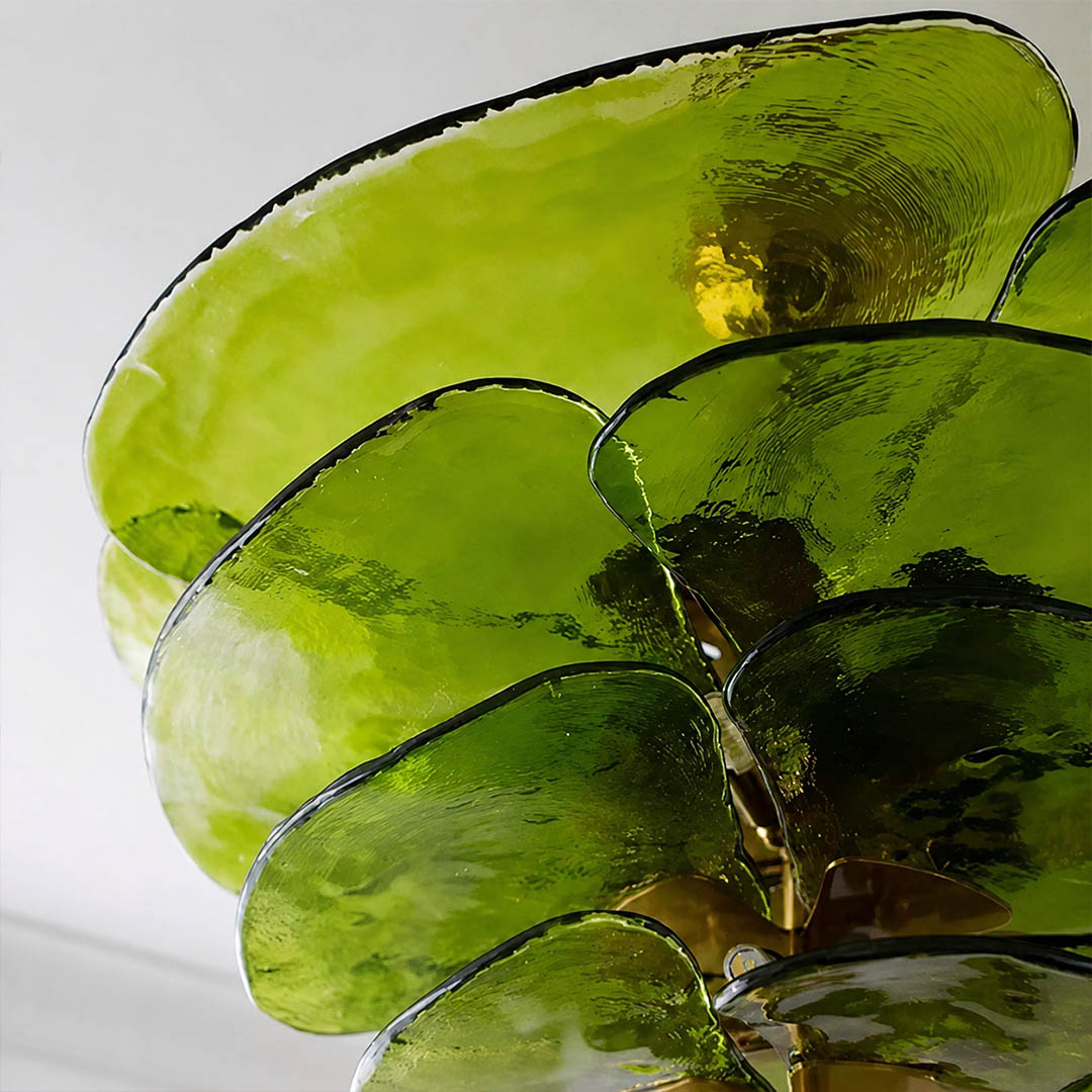 Calanthe hand blown Murano petal individual translucent variation craftsmanship Italian artisan detail close up unique premium quality