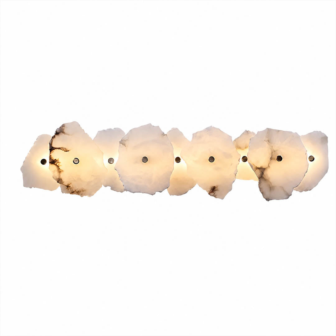 Calcaria alabaster wall light slim 3.1 inch depth profile side view wall projection minimal gold stone