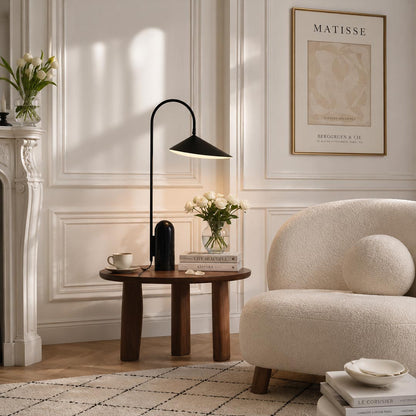 Calla table lamp beige desk study reading adjustable petal shade marble base modern minimalist warm American home lifestyle interior