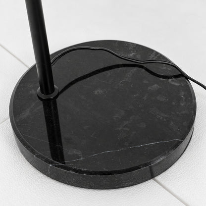 Detail of the genuine white Carrara marble base of the Girevole floor lamp, unique veining on each