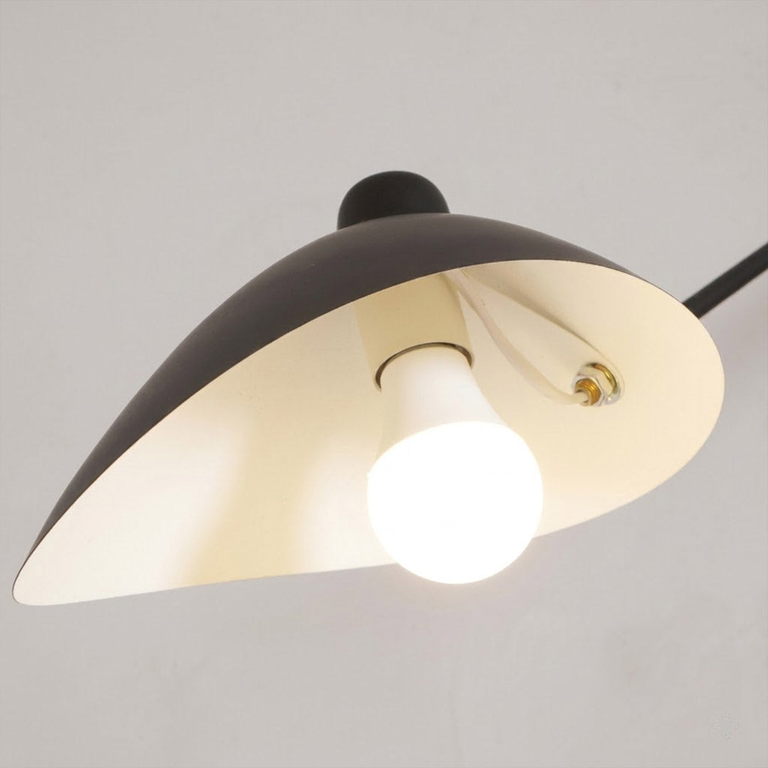 Cassio chandelier independent pivoting reflectors multiple light directions demonstration mid century articulated arm function