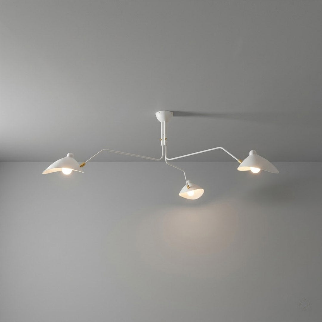 Cassio multi arm mid century chandelier 6 light matte black 86 inch grand statement ceiling fixture articulated arms white background