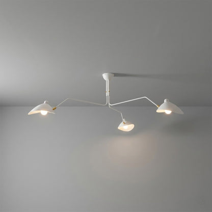 Cassio multi arm mid century chandelier 6 light matte black 86 inch grand statement ceiling fixture articulated arms white background