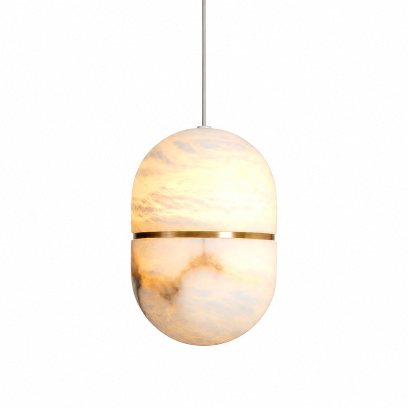 Ciotola Alabaster Pendant Light — Natural Stone Bowl Pendant in Gold, Single or Multi-Light | Stuberlighting