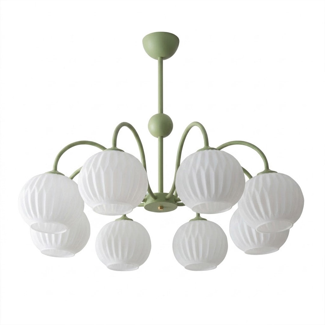 Cleo Globe Chandelier – Frosted Ribbed Glass Cluster Pendant Light | Stuberlighting