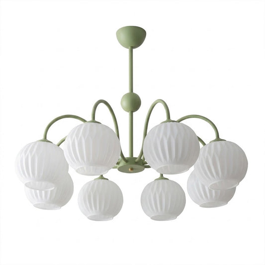 Cleo Globe Chandelier – Frosted Ribbed Glass Cluster Pendant Light | Stuberlighting