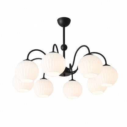 Cleo Globe Chandelier – Frosted Ribbed Glass Cluster Pendant Light | Stuberlighting