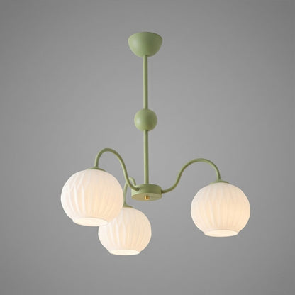 Cleo Globe Chandelier – Frosted Ribbed Glass Cluster Pendant Light | Stuberlighting