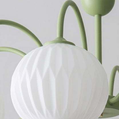 Cleo Globe Chandelier – Frosted Ribbed Glass Cluster Pendant Light | Stuberlighting