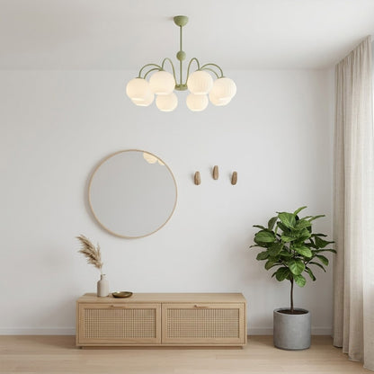 Cleo Globe Chandelier – Frosted Ribbed Glass Cluster Pendant Light | Stuberlighting