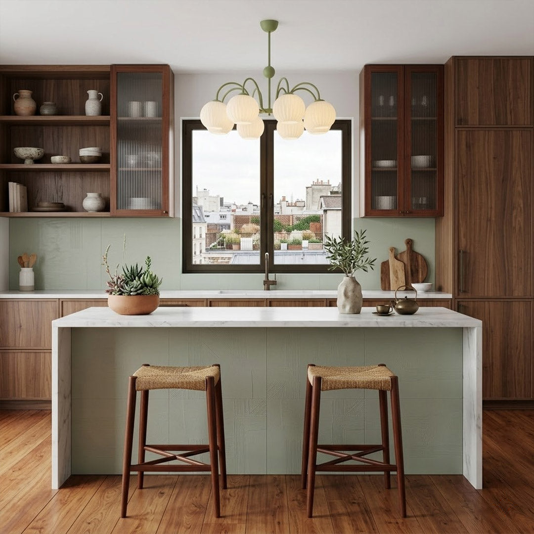 Cleo Globe Chandelier – Frosted Ribbed Glass Cluster Pendant Light | Stuberlighting