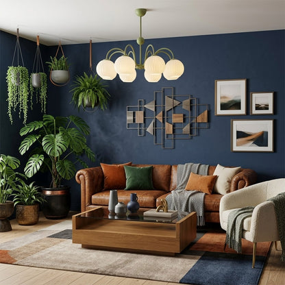 Cleo Globe Chandelier – Frosted Ribbed Glass Cluster Pendant Light | Stuberlighting
