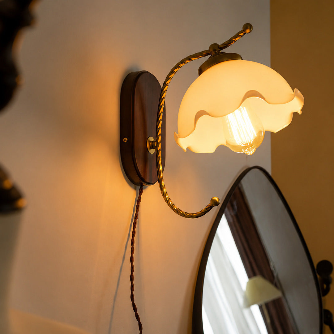 Cora wall sconce 59 inch plug in cord with inline switch renter friendly no electrician installation demonstrate