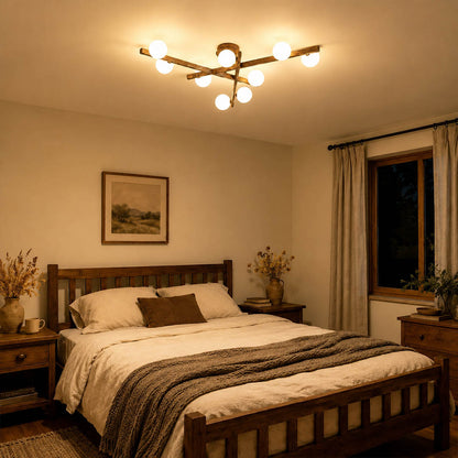 Costella ceiling light bedroom semi flush mount brown white cluster warm ambient low profile American home lifestyle interior