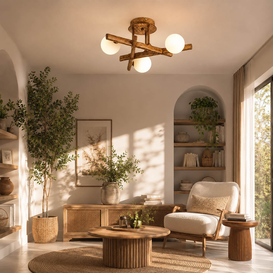 Costella ceiling light entryway foyer semi flush brown white multi light elegant welcoming art deco American home lifestyle interior