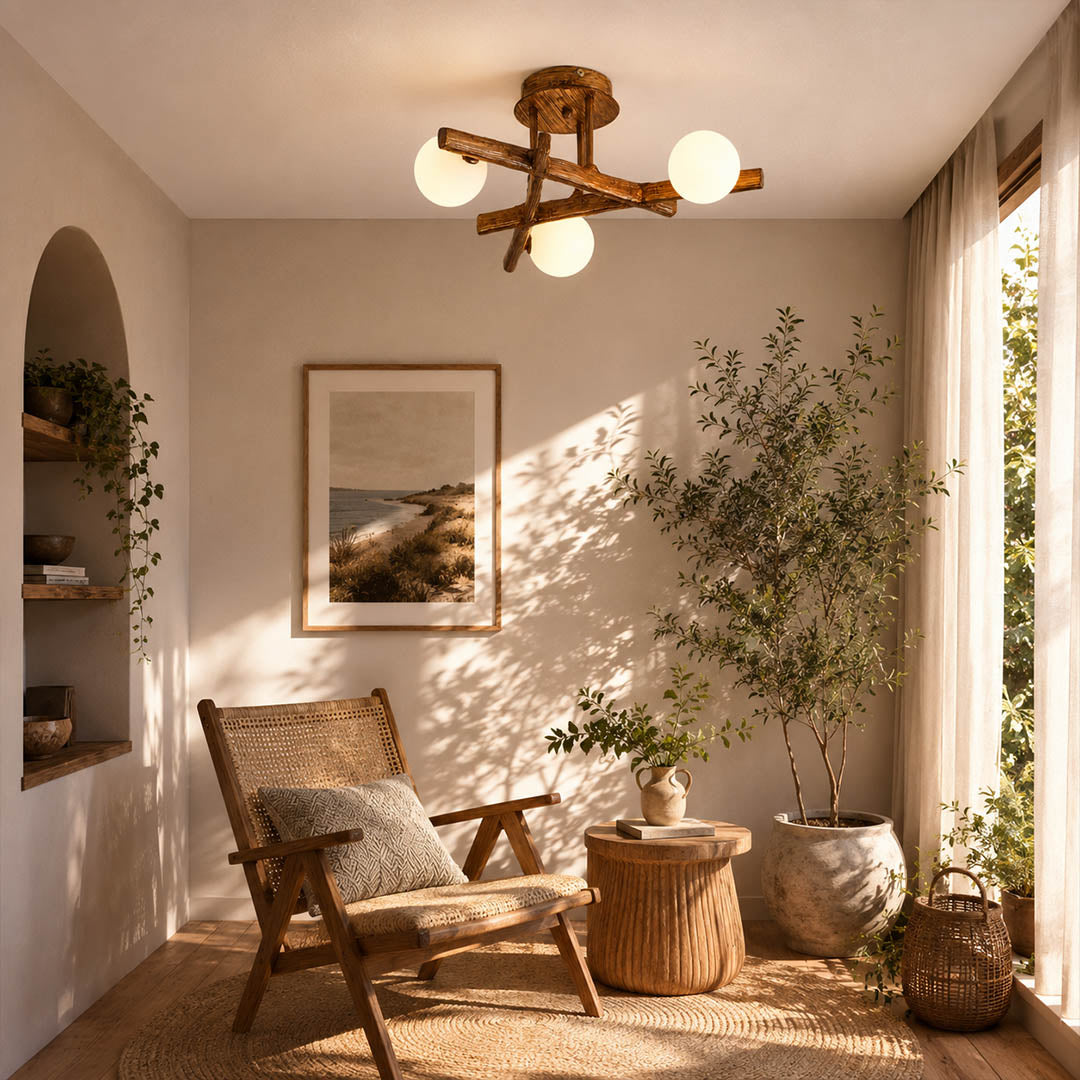 Costella ceiling light entryway foyer semi flush brown white multi light elegant welcoming art deco American home lifestyle interior