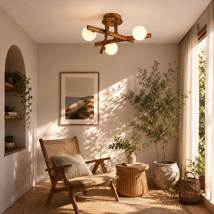 Costella ceiling light entryway foyer semi flush brown white multi light elegant welcoming art deco American home lifestyle interior