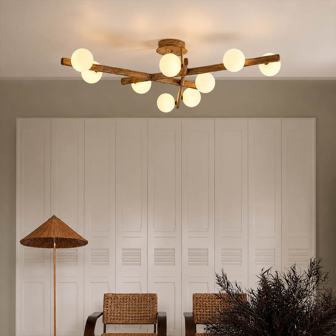 Costella ceiling light slim low profile semi flush mount side view close ceiling 7 inch depth detail