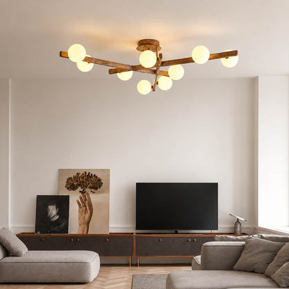 Costella ceiling light living room low ceiling semi flush brown white multi light warm art deco modern American home lifestyle interior