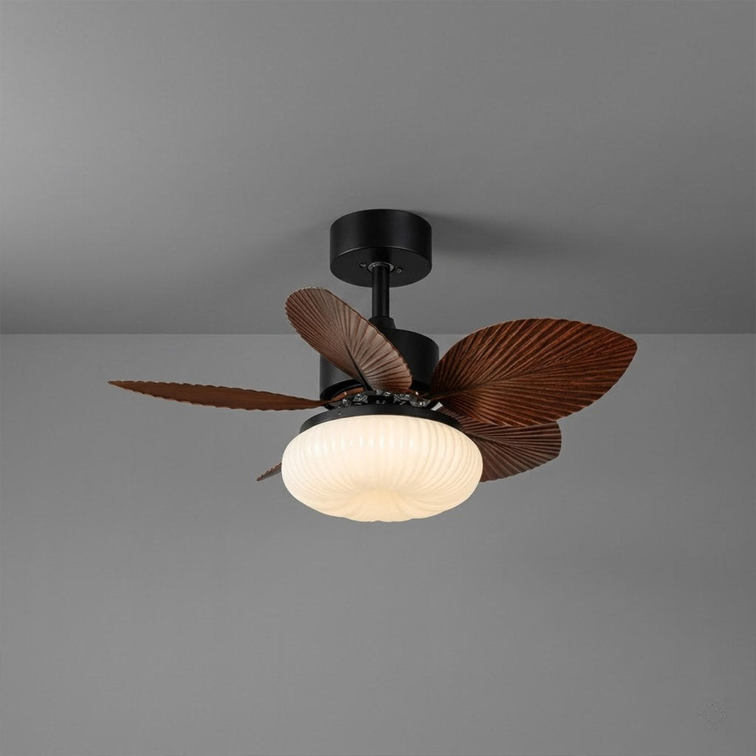Crème French ceiling fan 30 inch creamy ivory ABS blades acrylic shade white background