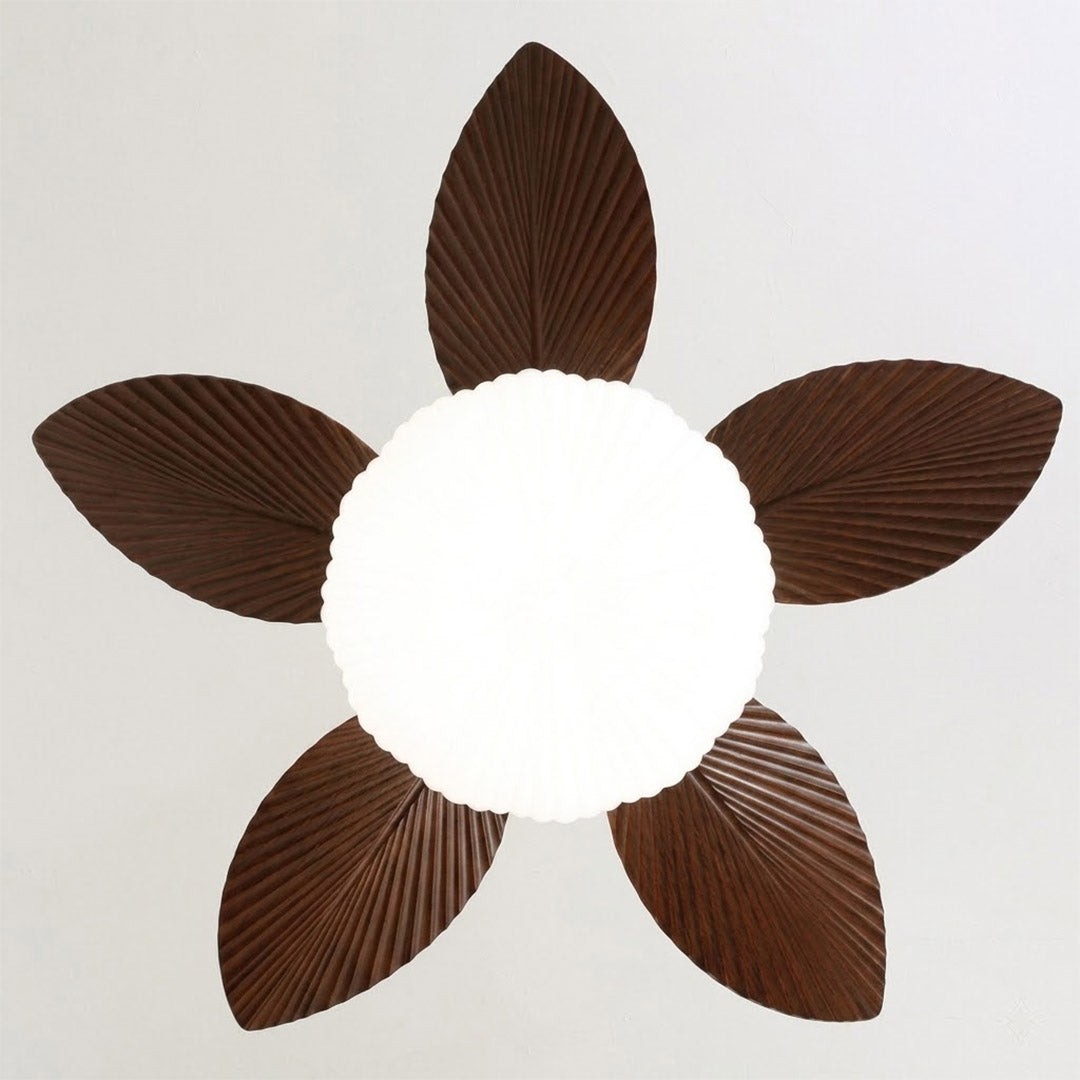 Crème French ceiling fan handheld remote control six speed setting cream blade detail
