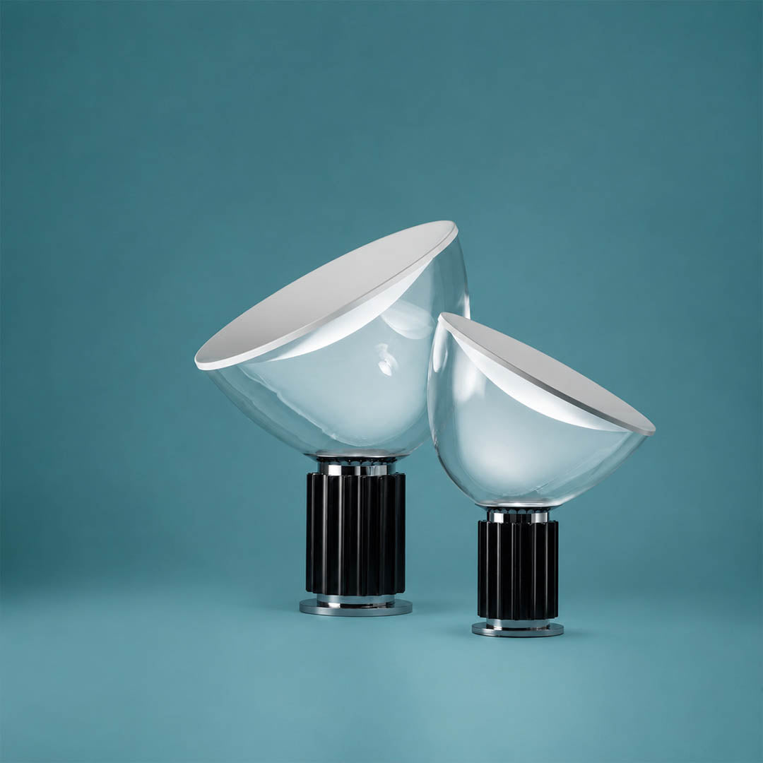 Cupola table lamp indirect light mechanism demonstration bulb source upward reflector diffusion through glass mushroom dome downward warm ambient detail visualization