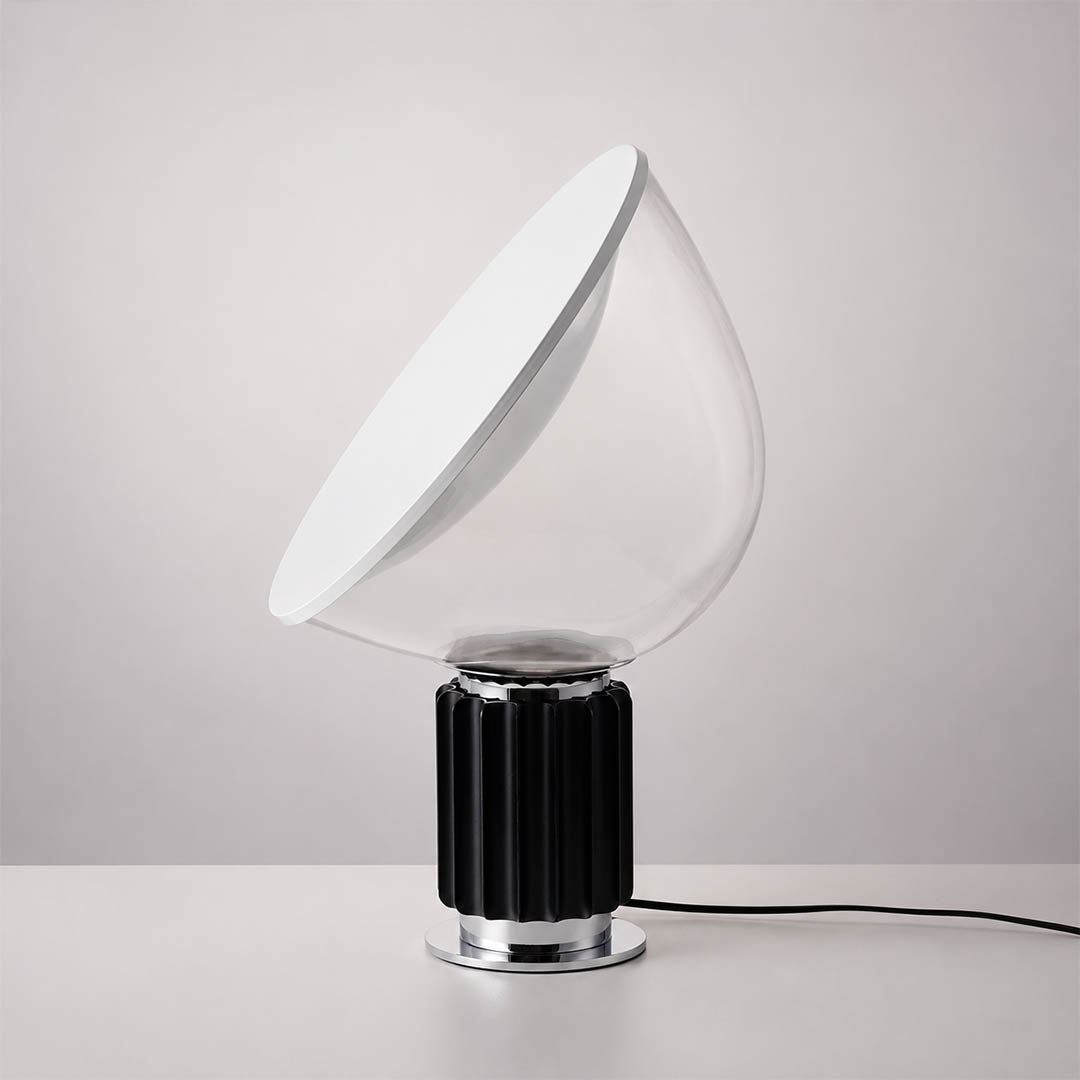 Cupola table lamp 3 colors black silver coffee side by side comparison mushroom dome fluted base mid century Castiglioni inspired reference