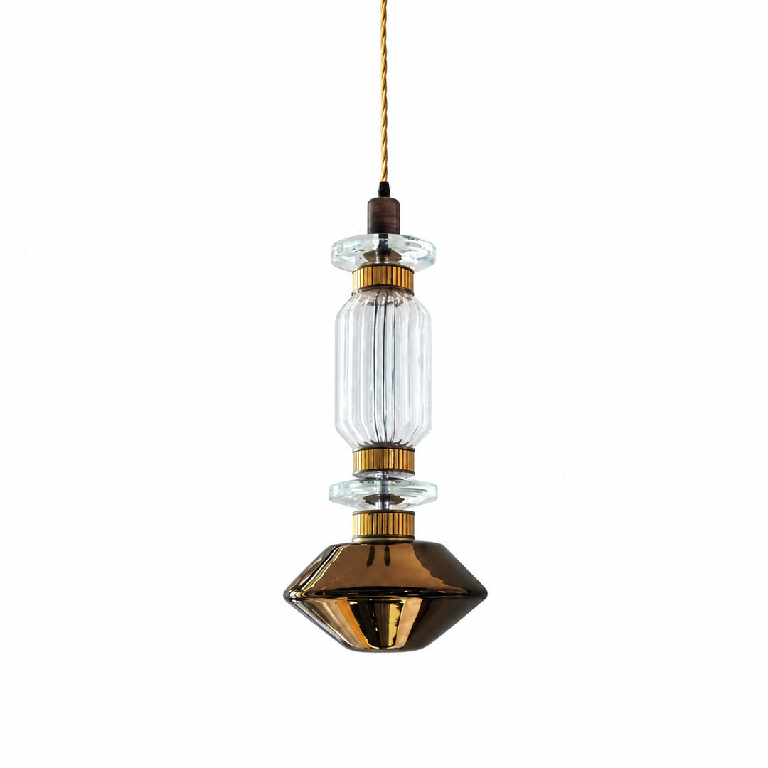 Danza glass pendant light Model A 9.8 inch wide by 20.1 inch tall