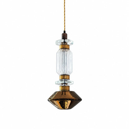 Danza glass pendant light Model A 9.8 inch wide by 20.1 inch tall