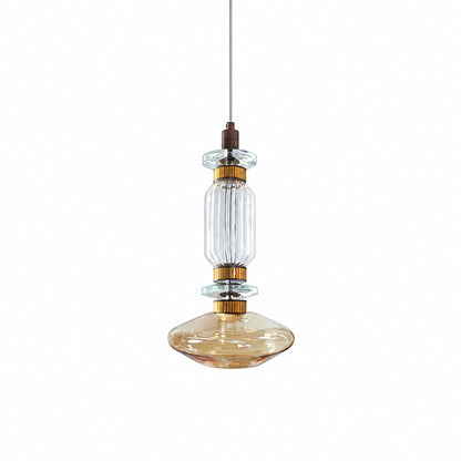 Danza glass pendant light Model B 9.8 inch wide by 20.1 inch tall