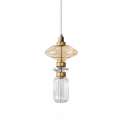 Danza glass pendant light Model C 7.9 inch wide by 16.5 inch tall