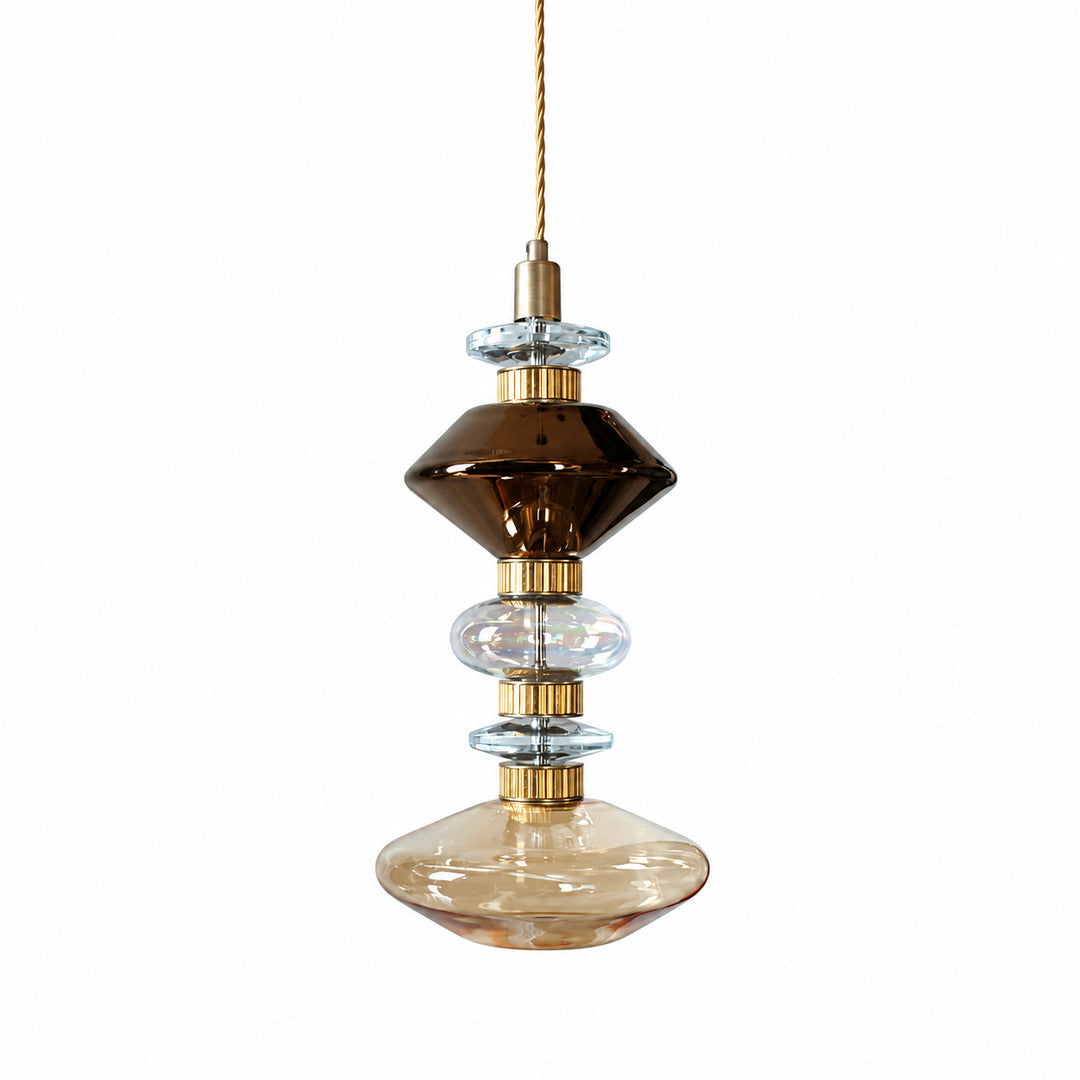Danza glass pendant light Model D 9.8 inch wide by 20.9 inch tall