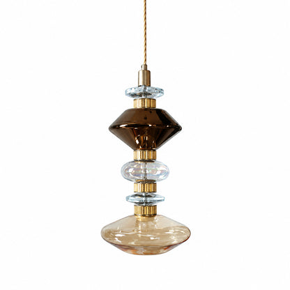 Danza glass pendant light Model D 9.8 inch wide by 20.9 inch tall