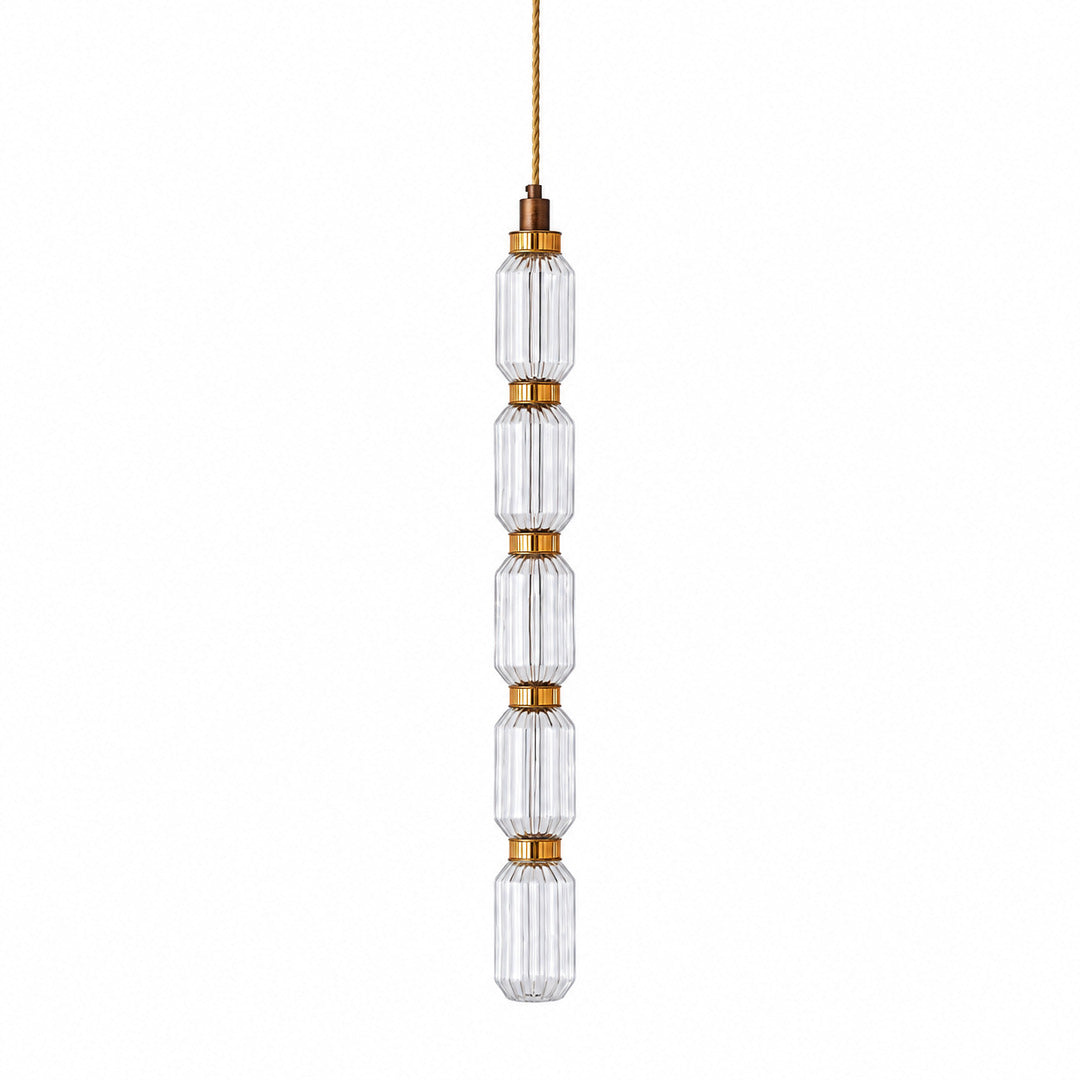 Slim Danza glass pendant light Model G 3.5 inch wide by 39.4 inch tall