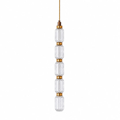 Slim Danza glass pendant light Model G 3.5 inch wide by 39.4 inch tall