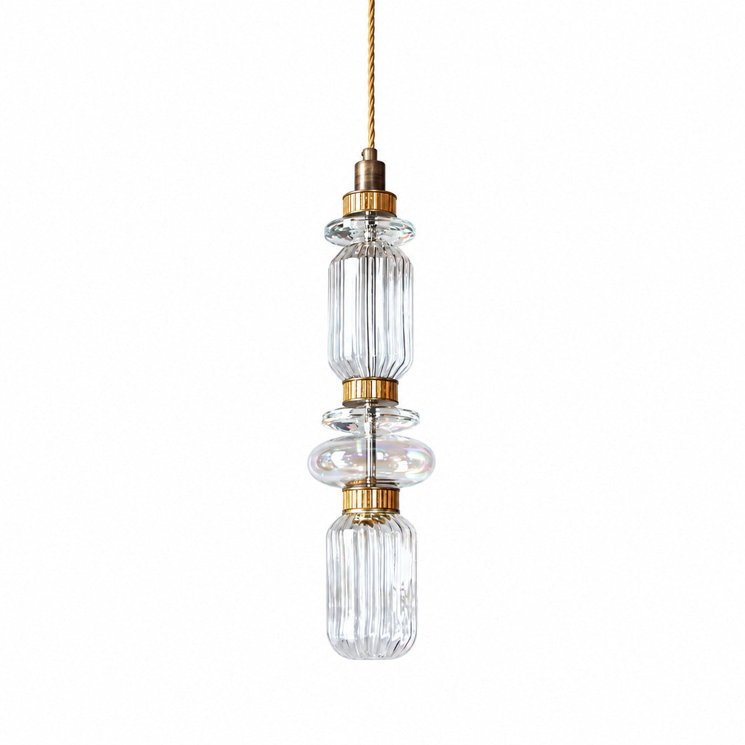 Mini Danza glass pendant light Model H 3.9 inch wide by 22.4 inch tall